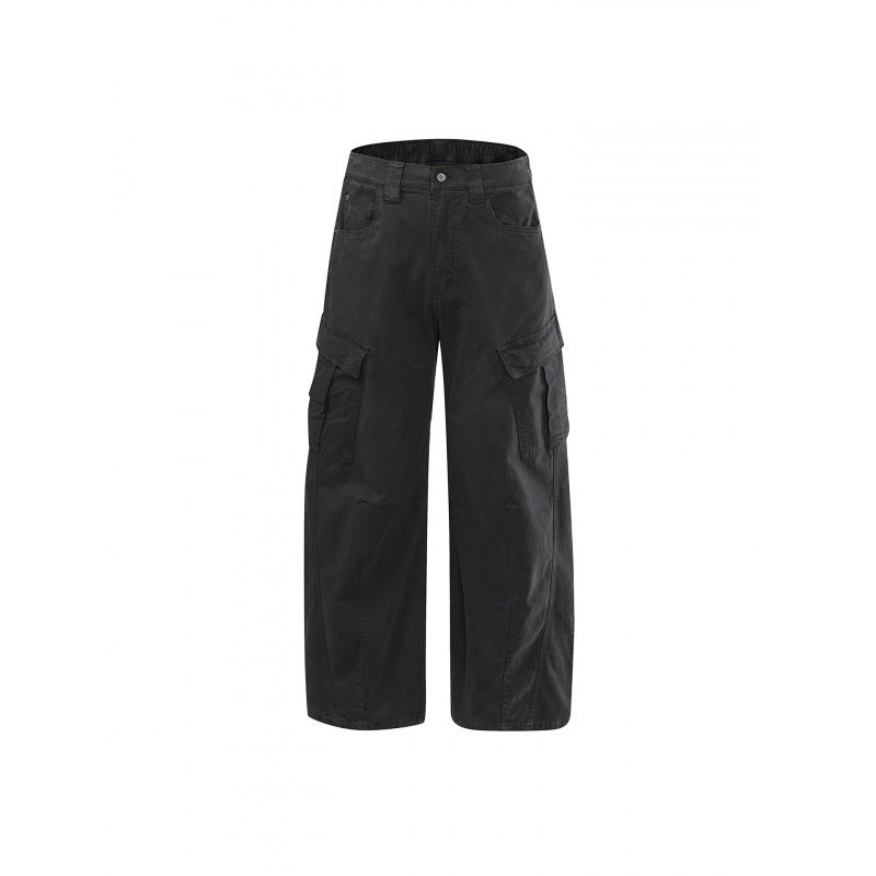 Damen Weite High Waist Cargo Culotte aus Baumwolltwill mit Mehrfachtaschen Drune