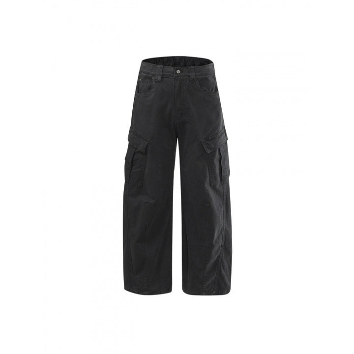 Damen Weite High Waist Cargo Culotte aus Baumwolltwill mit Mehrfachtaschen Drune