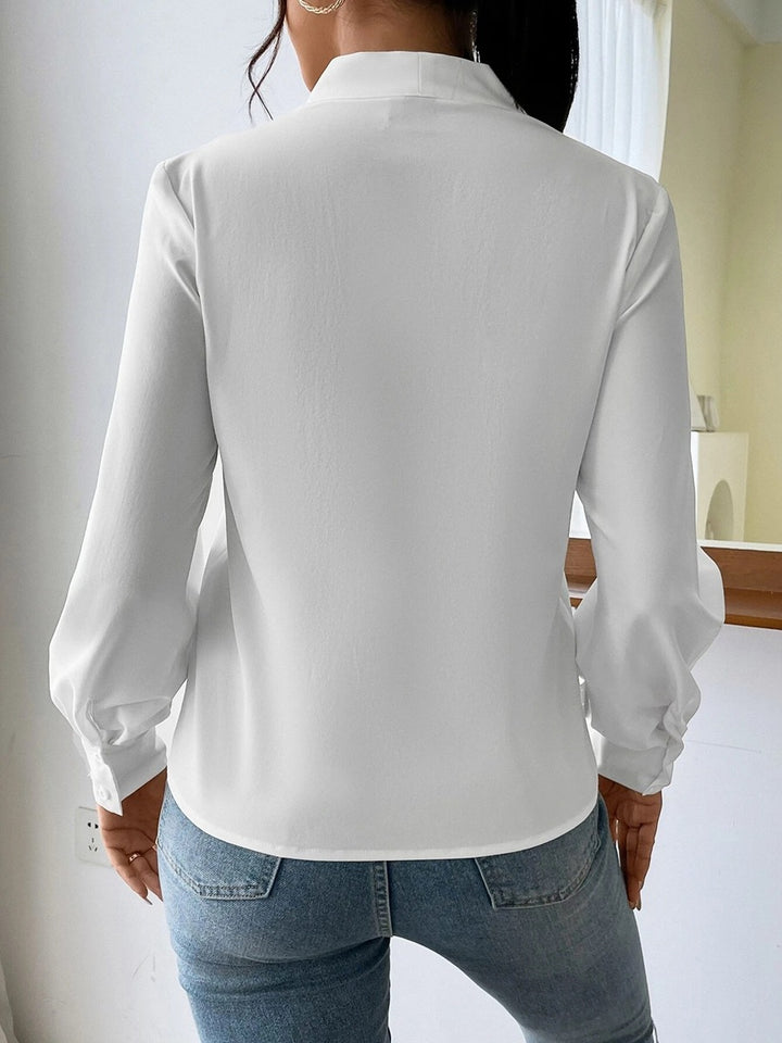 Drune | Satinbluse Mit V-ausschnitt Und Puffärmeln Für Damen