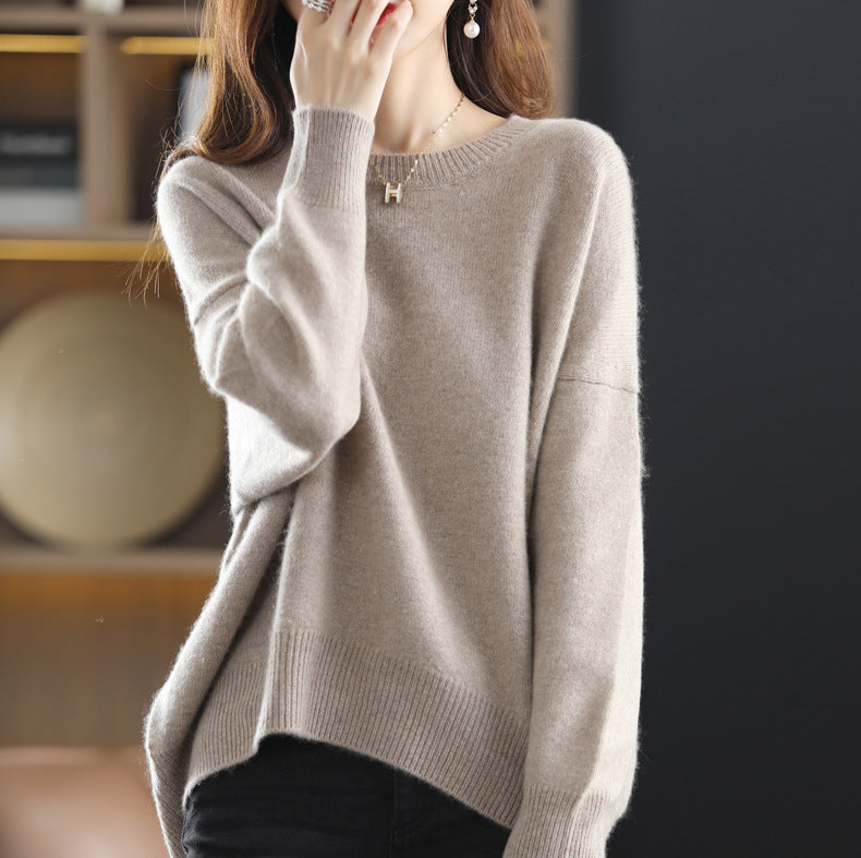 Damen gemütlicher Kaschmirpullover mit modernem Schnitt Drune