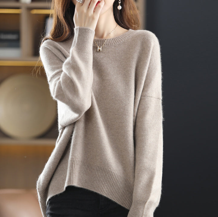 Damen gemütlicher Kaschmirpullover mit modernem Schnitt Drune