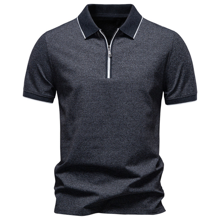 Herren nan atmungsaktives kurzärmeliges Poloshirt mit halbhohem Reißverschluss und Piquéstruktur Drune