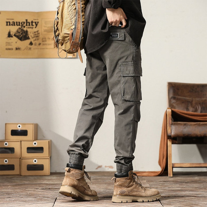 Herren Utility-Cargo-Jogginghose mit Tunnelzug, Multifunktionstaschen und elastischen Bündchen Drune