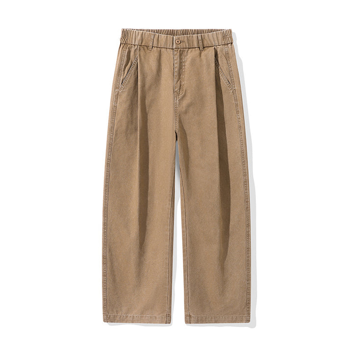 Damen Bundfalten-Hose mit elastischem Taillenbund und weitem Bein Drune