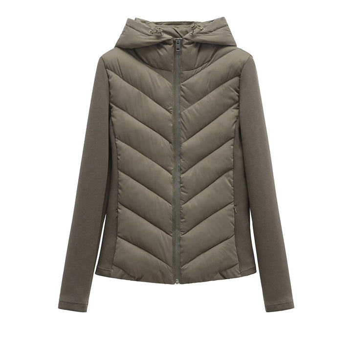 Damen Steppjacke mit Kapuze und Softshell‑Seiteneinsätzen Drune
