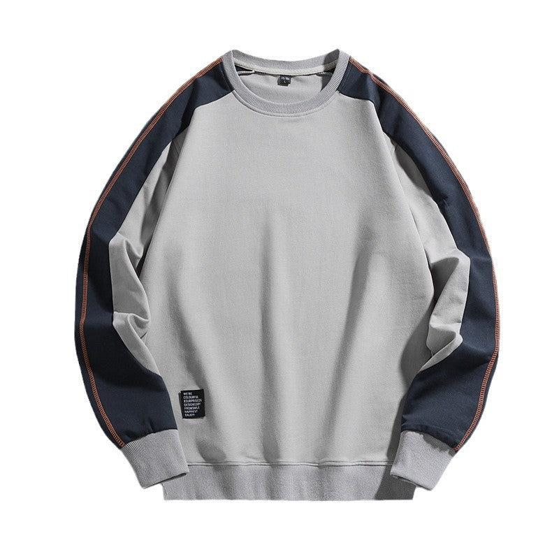 Herren Oversize-Sweatshirt mit kontrastierenden Ärmeln, Flachnaht-Details und Rippbündchen Drune