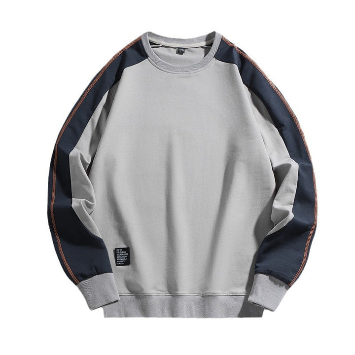 Herren Oversize-Sweatshirt mit kontrastierenden Ärmeln, Flachnaht-Details und Rippbündchen Drune
