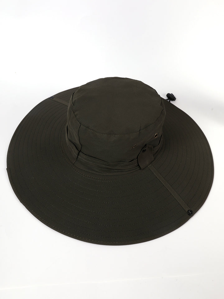 Damen Sonnenhut mit breiter Krempe und verstellbarem Kinnband Drune