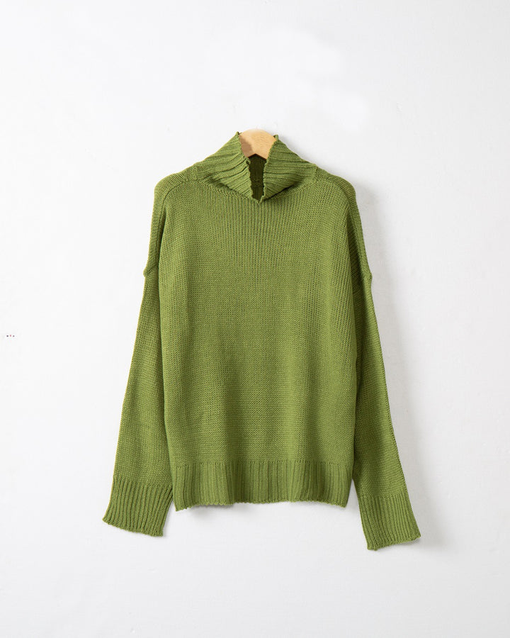 Damen Rollkragen-Pullover aus Grobstrick mit Oversize-Schnitt Drune