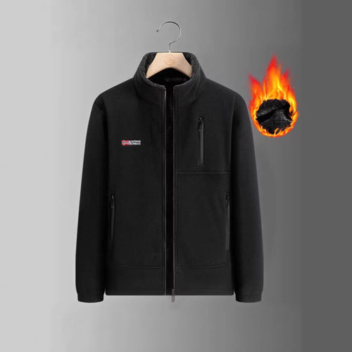 Herren Thermo-Fleecejacke mit Sherpa-Innenfutter, Stehkragen und Reißverschlusstaschen Drune