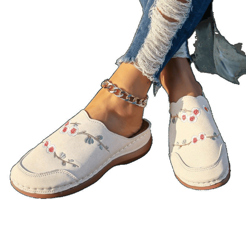 Damen geschlossene Clogs mit floralem Design und komfortablem Fußbett Drune