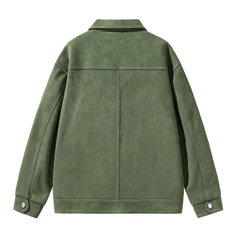 Herren Modische Wildlederjacke mit praktischen Taschen Drune