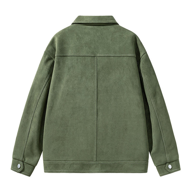 Herren Modische Wildlederjacke mit praktischen Taschen Drune