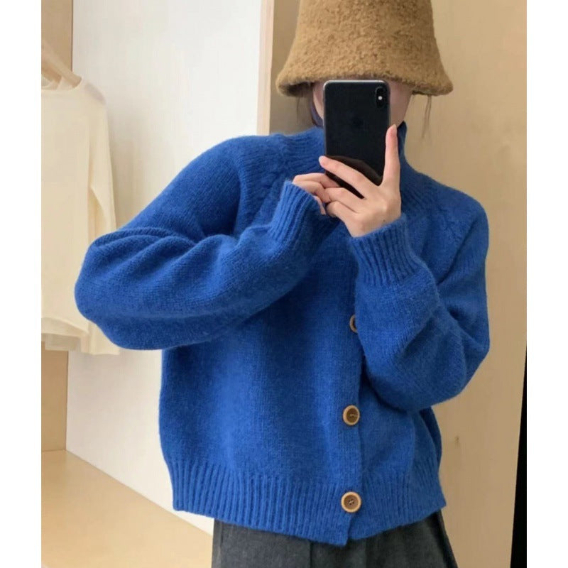 Damen Casual Strickjacke mit kontrastierenden Knöpfen und lässigem Schnitt Drune