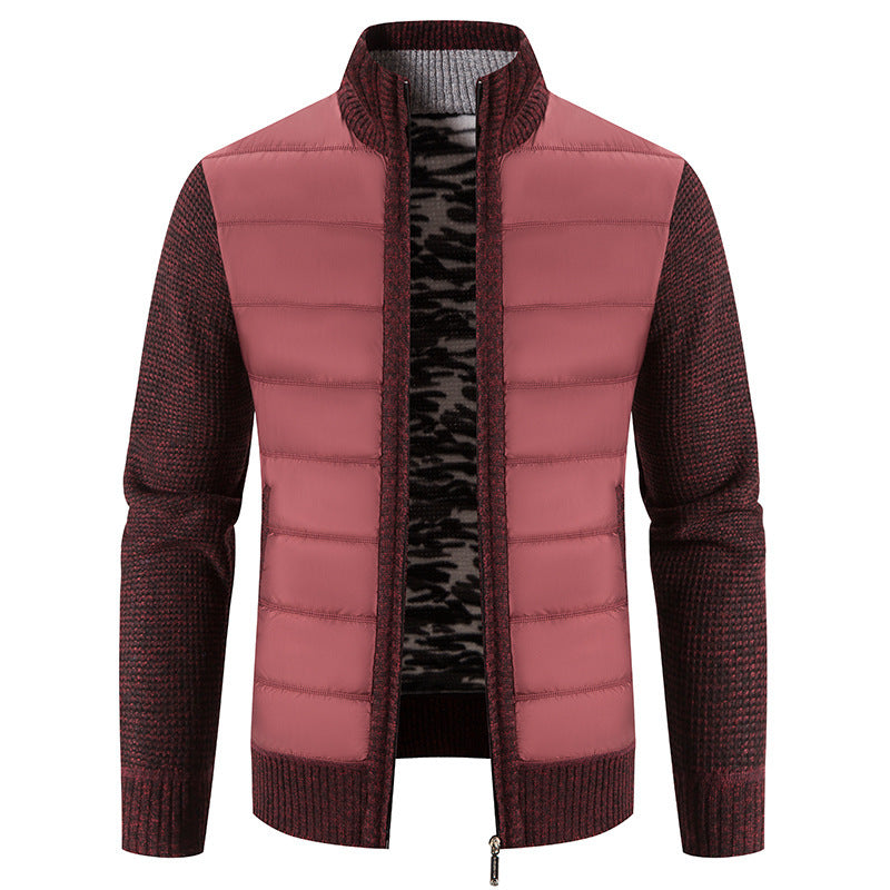 Herren hybride Steppjacke mit modischem Strickdesign Drune
