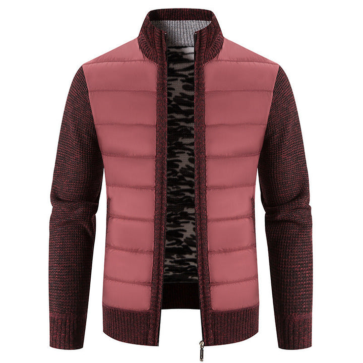 Drune | Herren Winter Steppjacke mit gestrickten Ärmeln und Reißverschlussverschluss