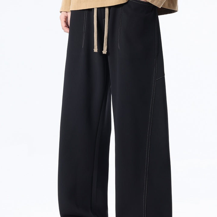 Herren Baggy-Jogginghose mit extra langem Kordelzug und Kontrast-Steppungen Drune