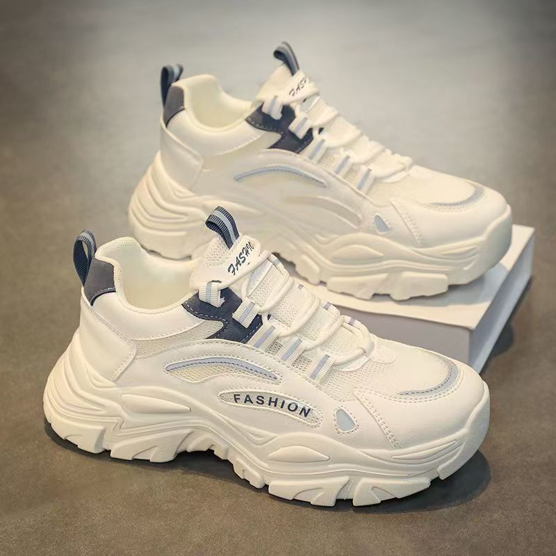 Damen modische chunky Sneakers mit atmungsaktiver Obermaterialstruktur und rutschfester Sohle Drune