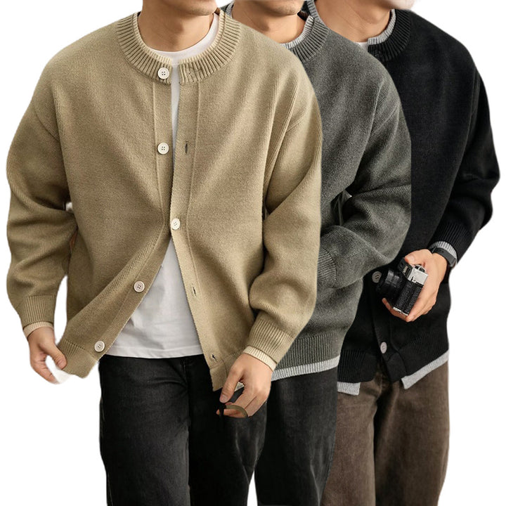 Herren Modische Strickjacke mit Knopfleiste Drune