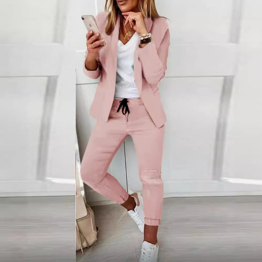Damen Elegantes Zweiteiliges Blazer-Jogginganzug Drune