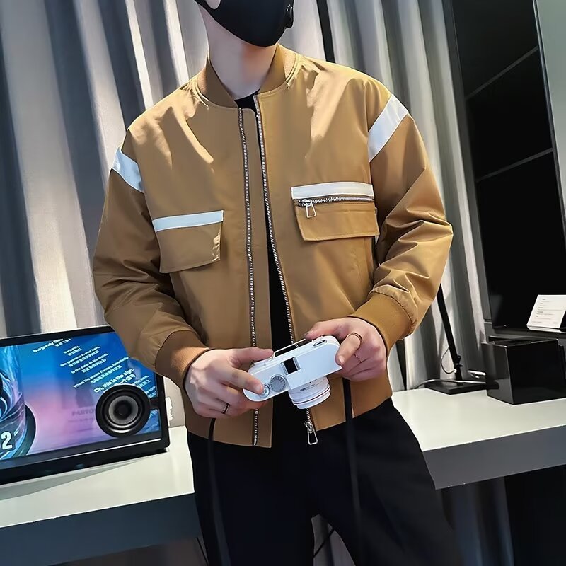 Herren modische Bomberjacke mit funktionalen Taschen und sportlichem Design Drune