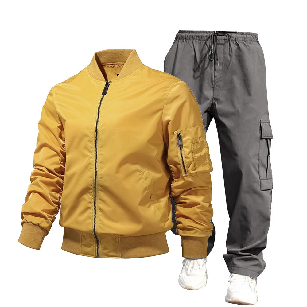 Herren urbane Bomberjacke und Cargo-Hosen Set Drune