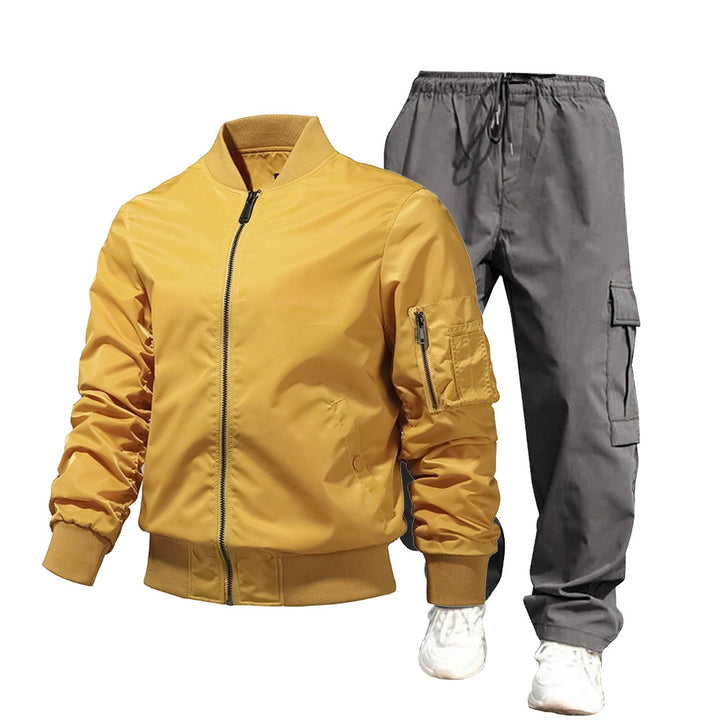 Herren urbane Bomberjacke und Cargo-Hosen Set Drune