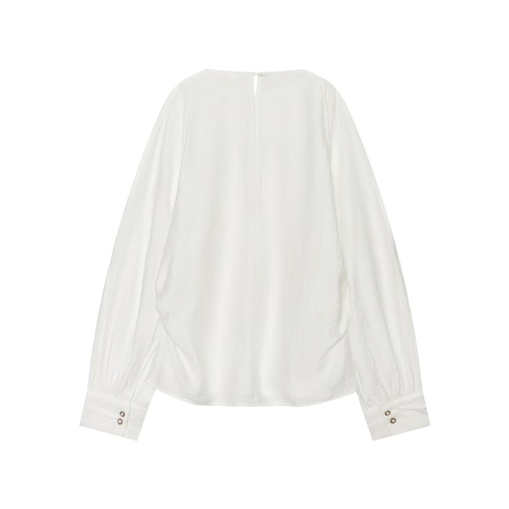 Damen Oversize-Bluse mit Ballonärmeln und Manschetten Drune