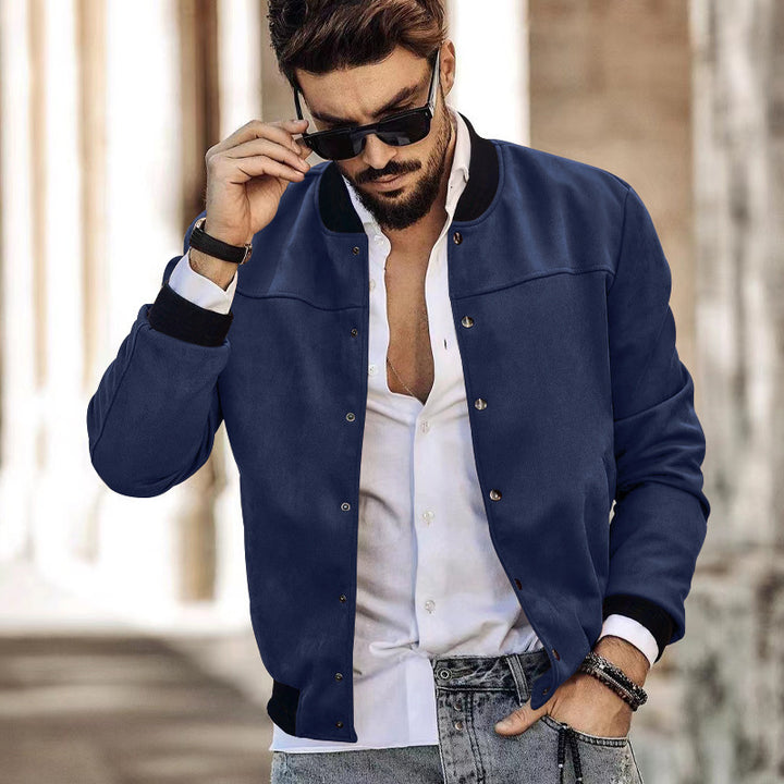 Herren modische Bomberjacke mit praktischen Taschen und elastischen Bündchen Drune