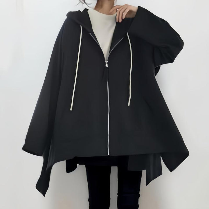 Damen Kapuzen-Poncho mit asymmetrischem Schnitt und praktischen Taschen Drune