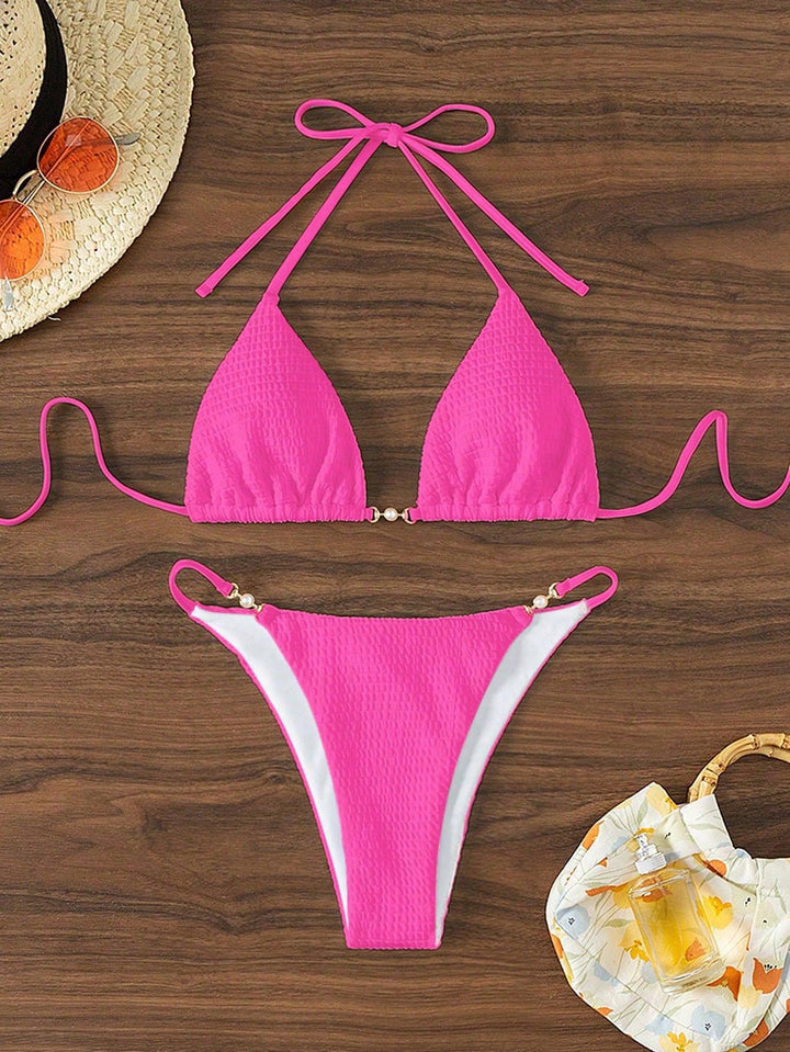 Damen Triangel-Bikini mit modischen Schnürdetails und eleganten Akzenten Drune