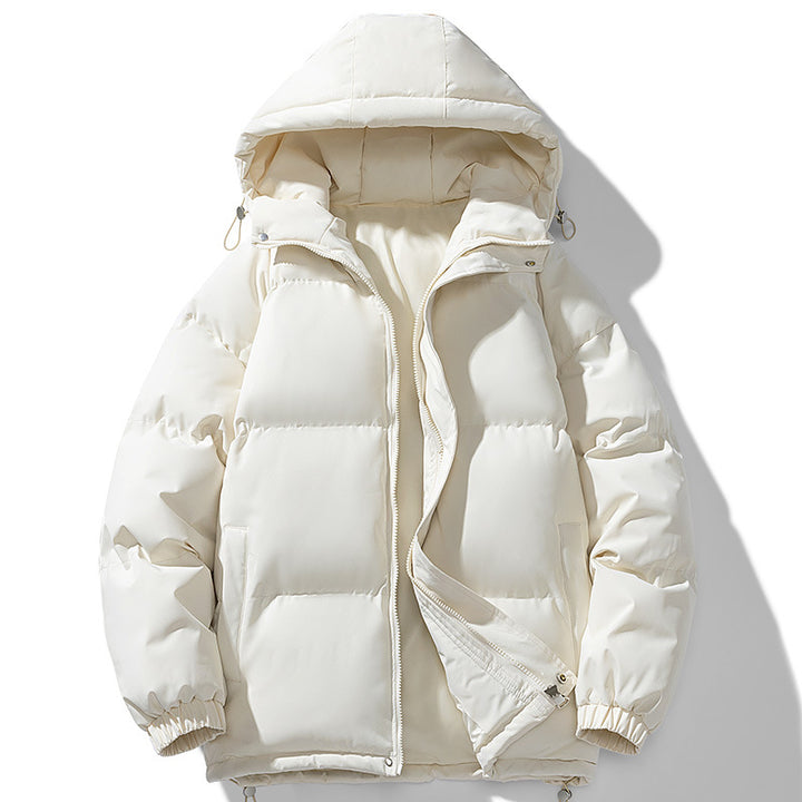 Herren minimalistischer Oversize-Steppmantel mit gesteppter Thermo-Füllung und Kordelzugkapuze Drune