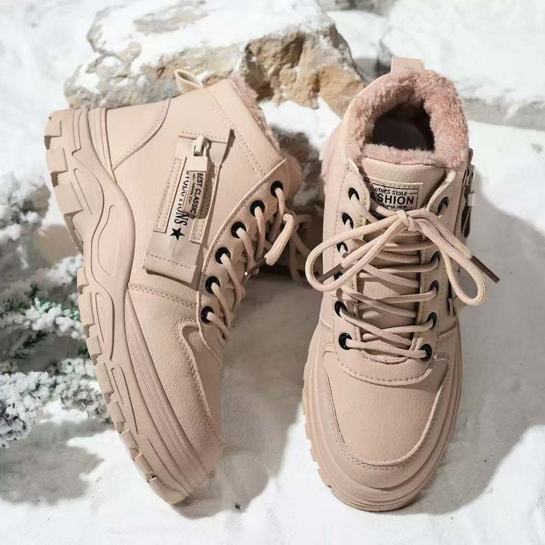 Damen gefütterte High-Top Sneakers mit rutschfester Sohle und modischem Design Drune