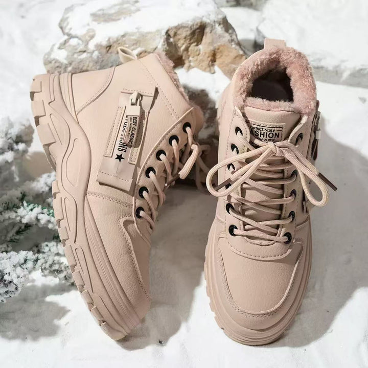 Damen gefütterte High-Top Sneakers mit rutschfester Sohle und modischem Design Drune