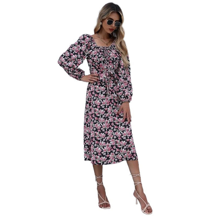 Damen Floral Maxikleid mit Rüschendetails Drune