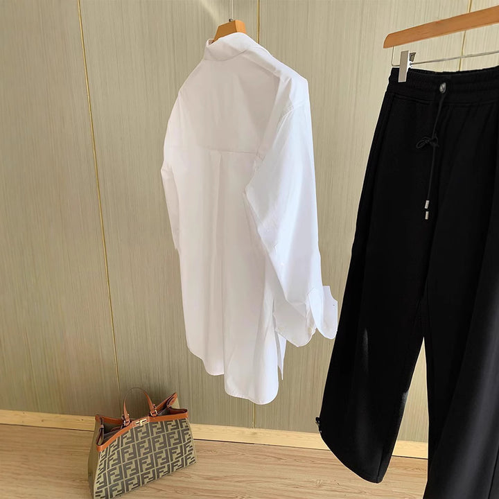 Damen Lässige Oversized-Bluse Drune