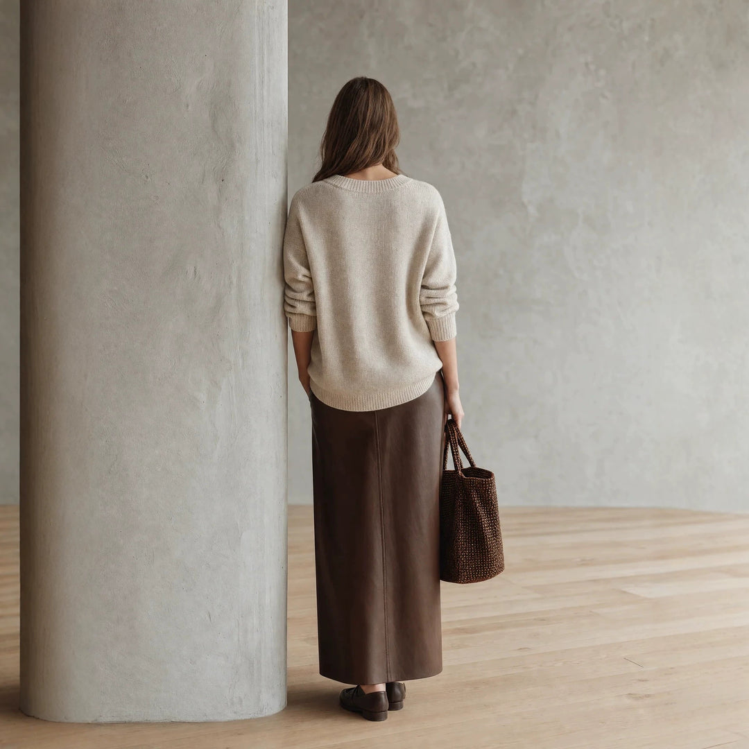 Damen Lässiger V-Ausschnitt Pullover Drune