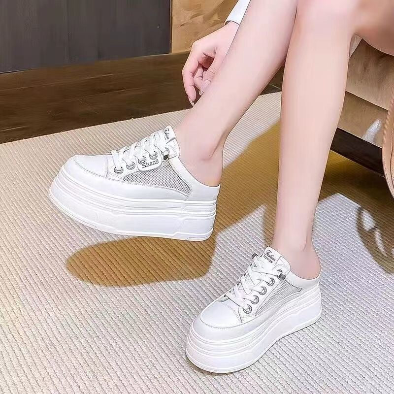 Damen Plateausneaker mit atmungsaktiver Mesh-Oberfläche und trendigem Design Drune