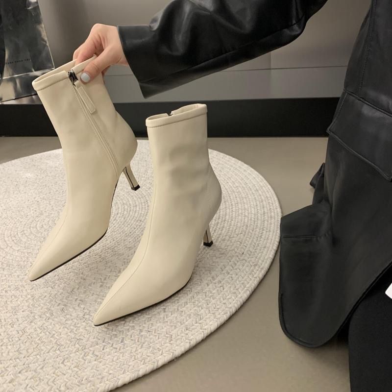 Damen knöchelhohe Stretch-Stiefelette mit spitzer Zehenpartie und schlankem Sculpted-Absatz Drune