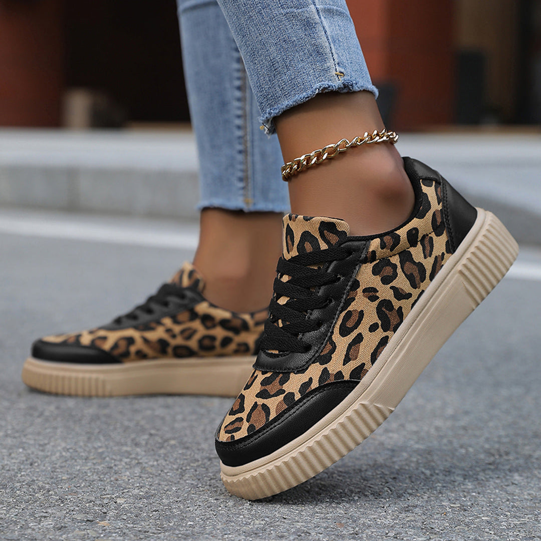 Damen Sneaker im trendigen Leopardenmuster mit bequemer Dämpfung Drune