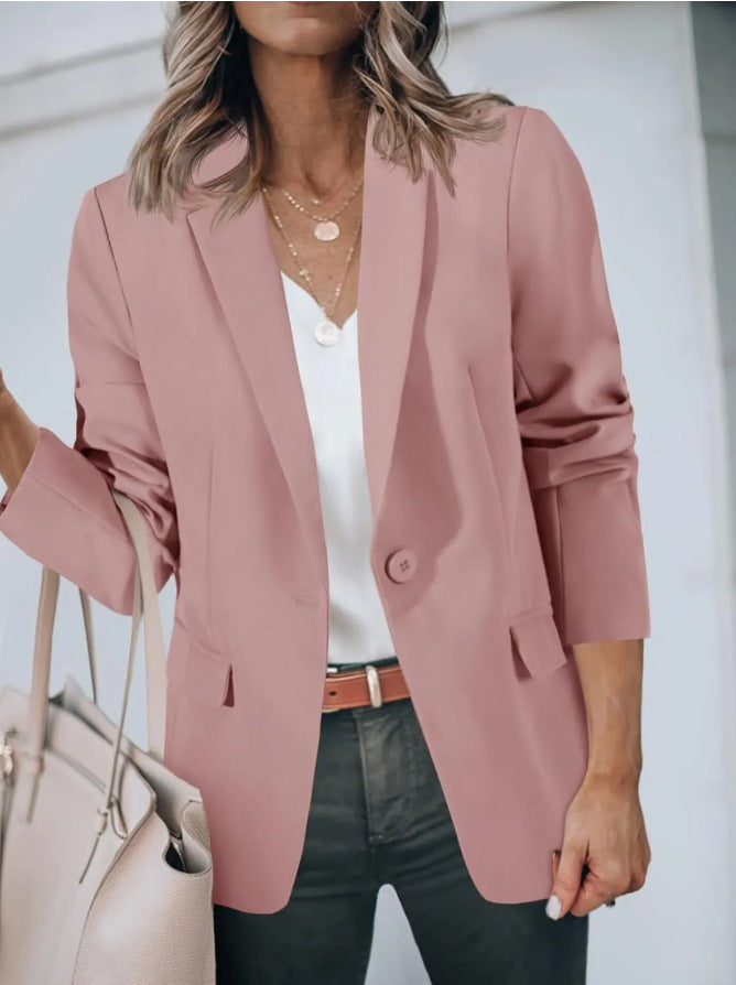 Damen lässiger Blazer mit elegantem Schnitt und praktischen Taschen Drune