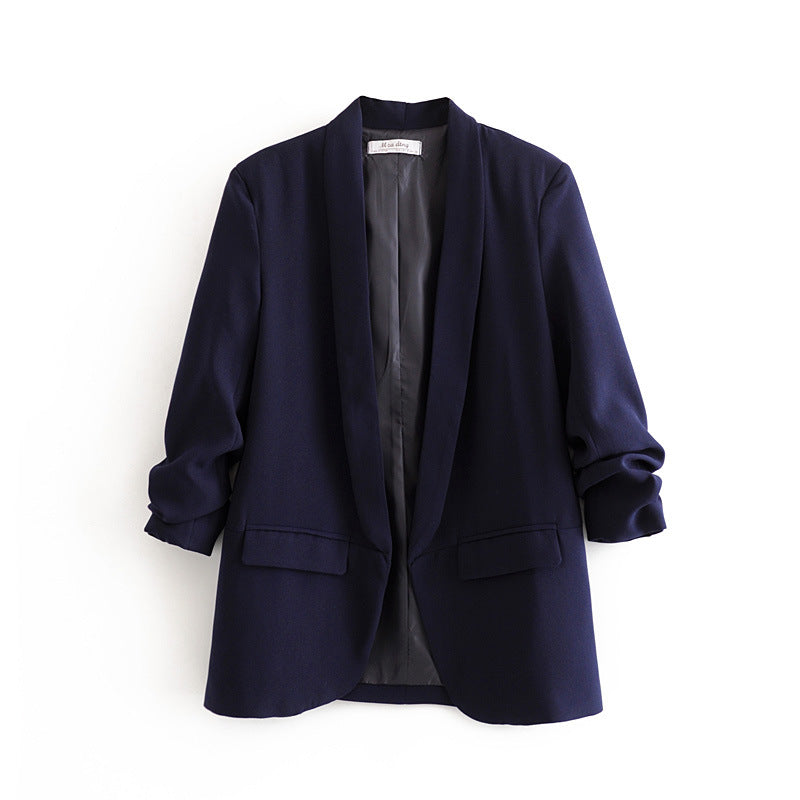 Damen nan taillierter Blazer mit Schalkragen und dreiviertelärmeln Drune