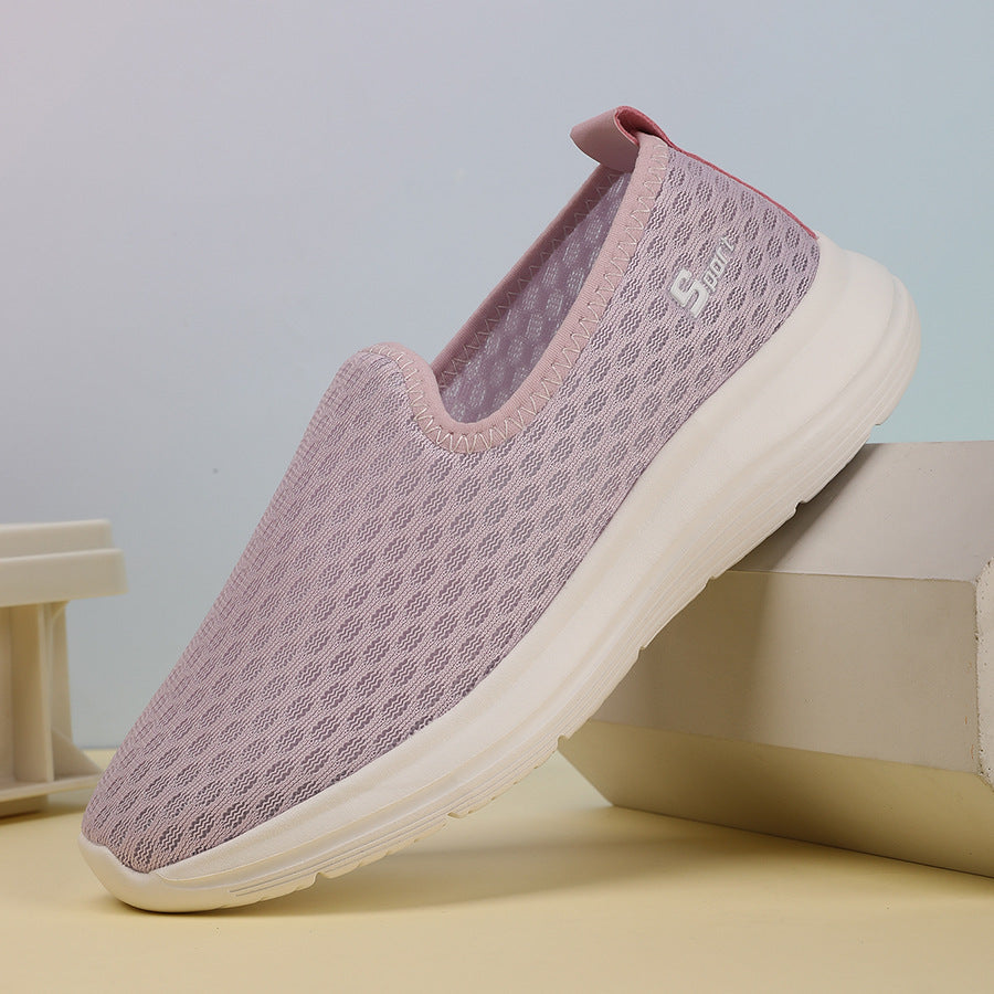 Damen nan ultraleichter Strick-Schlupfschuh mit nahtlosem Obermaterial, gepolsterter Komfortsohle und flexibler Laufsohle Drune