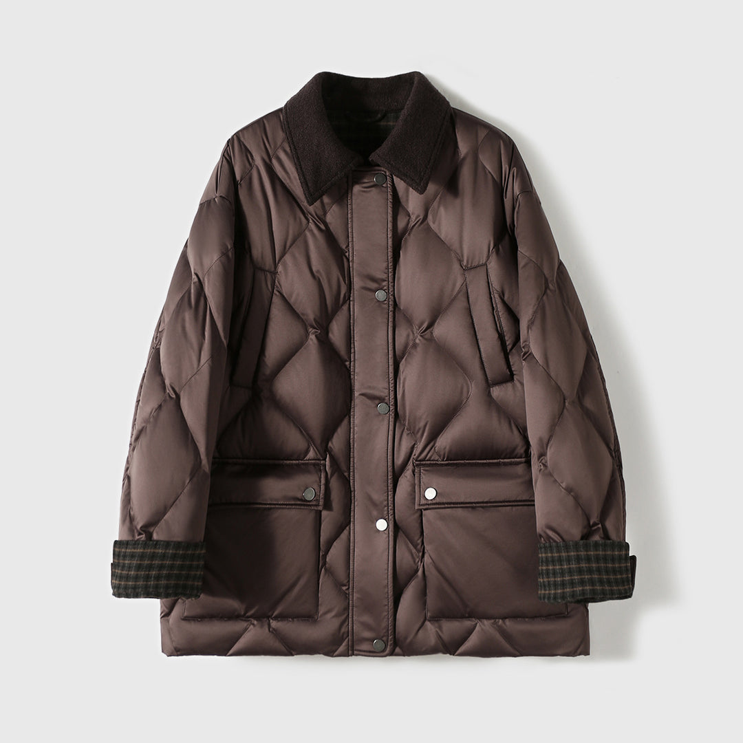 Damen Steppjacke mit karierten Akzenten Drune