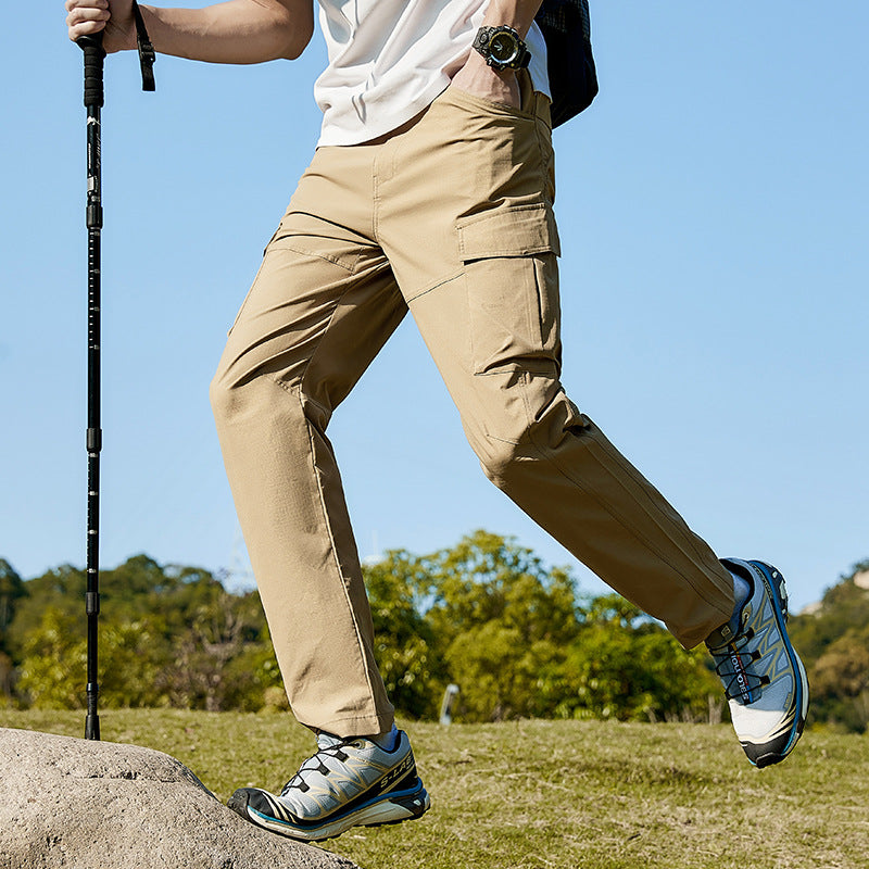 Herren Leichte Trekking-Cargohose mit Stretch-Anteil, vorgeformten Knien und Mehrfachtaschen Drune