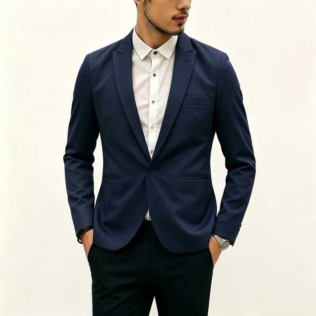 Herren Zweiteiliges Slim‑Fit Anzugset mit schmalem Revers und Stretchgewebe Drune