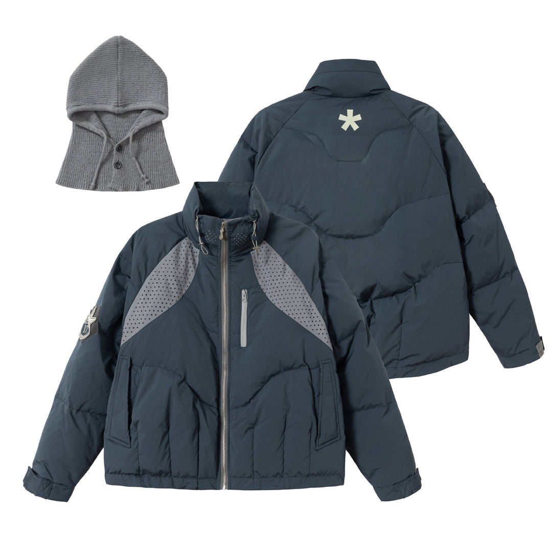 Herren Kurz geschnittener wattierter Winterblouson mit hohem Stehkragen Drune