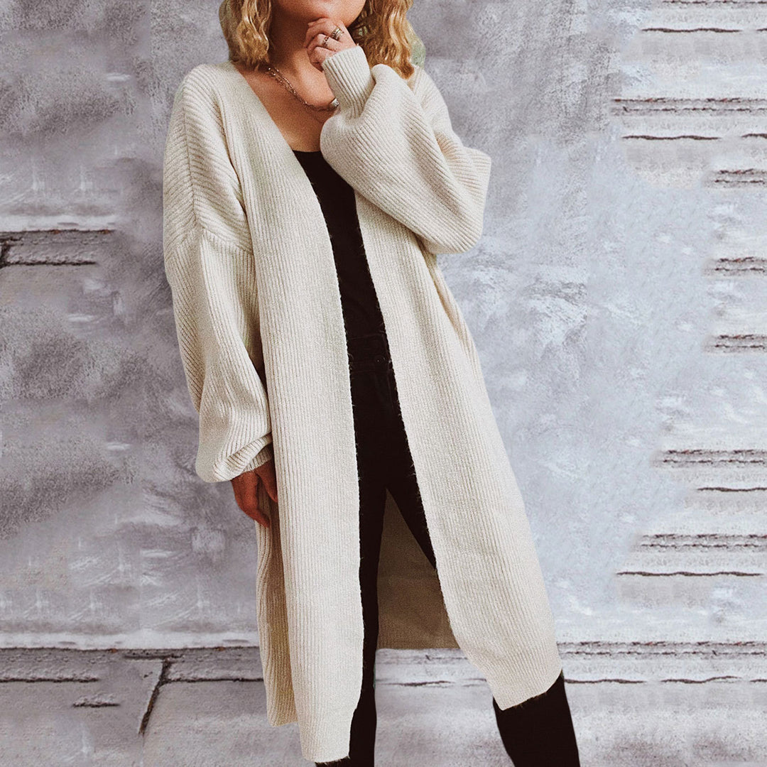 Damen Oversized Strickjacke mit tiefem V-Ausschnitt und weitem Schnitt Drune