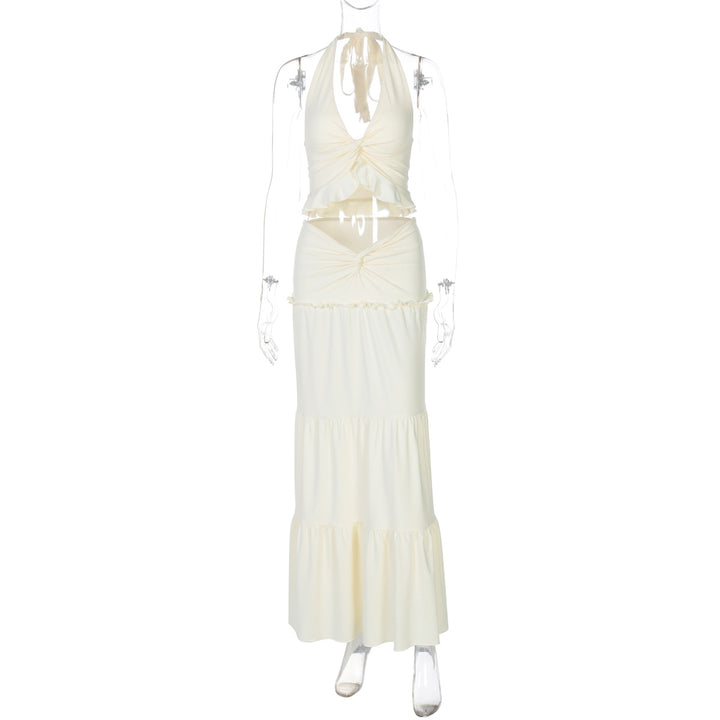 Damen Maxi-Kleid mit offener Rückenpartie und innovativem Wickeldesign Drune