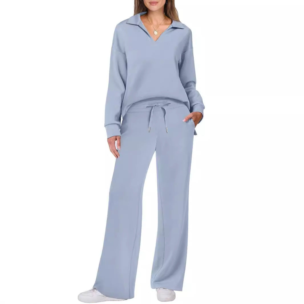 Damen lässiges Set aus oversized Pullover und weitem Jogginghose Drune